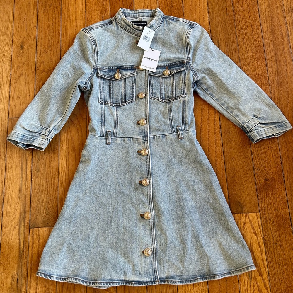 Generation LoveMackenzie Belted Denim Minidress NWT XS - Picture 2 of 16